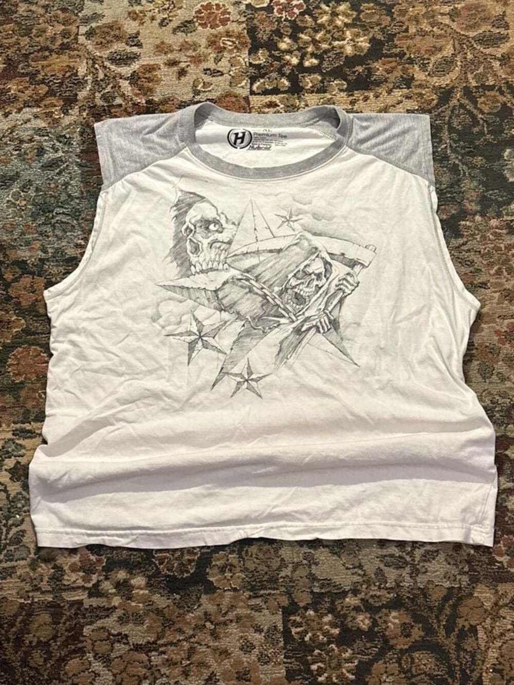 Hybrid Apparel Grim Reaper Graphic Muscle Tank Top Size XL